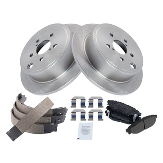 TRQ® - Rear Disc Brake Kit with Semi-Metallic Pads and Shoes