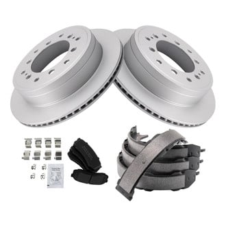 TRQ® - Rear Disc Brake Kit with Semi-Metallic Pads and Shoes
