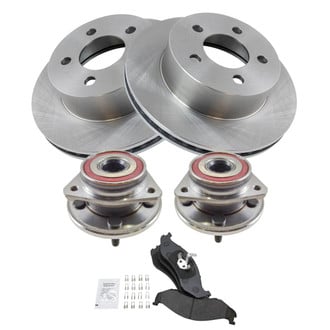 TRQ® - Front Disc Brake Kit with Semi-Metallic Pads and Hub Assemblies
