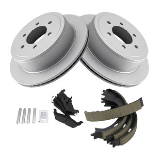TRQ® - Rear Disc Brake Kit with Semi-Metallic Pads and Shoes