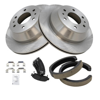 TRQ® - Rear Disc Brake Kit with Semi-Metallic Pads and Shoes