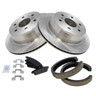 TRQ® - Rear Disc Brake Kit with Semi-Metallic Pads and Shoes