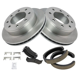 TRQ® - Rear Disc Brake Kit with Semi-Metallic Pads and Shoes