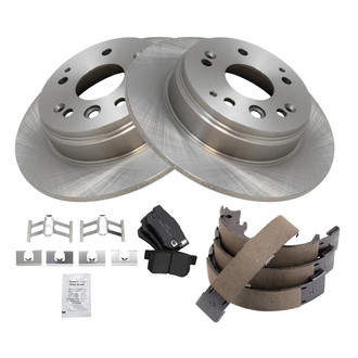 TRQ® - Rear Disc Brake Kit with Semi-Metallic Pads and Shoes