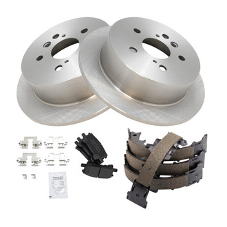 TRQ® - Rear Disc Brake Kit with Semi-Metallic Pads and Shoes