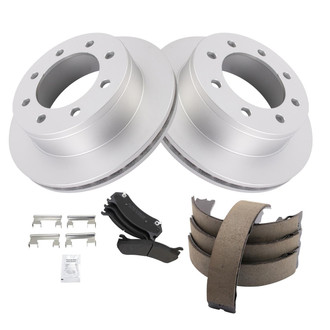 TRQ® - Rear Disc Brake Kit with Semi-Metallic Pads and Shoes