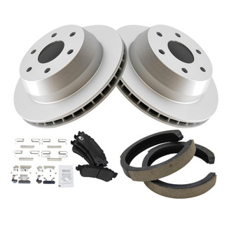 TRQ® - Rear Disc Brake Kit with Semi-Metallic Pads and Shoes