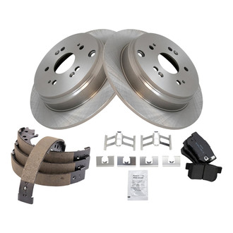 TRQ® - Rear Disc Brake Kit with Semi-Metallic Pads and Shoes