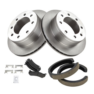 TRQ® - Rear Disc Brake Kit with Semi-Metallic Pads and Shoes