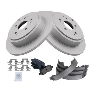 TRQ® - Rear Disc Brake Kit with Semi-Metallic Pads and Shoes