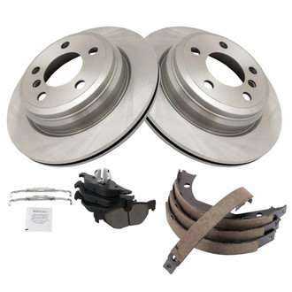 TRQ® - Rear Disc Brake Kit with Semi-Metallic Pads and Shoes
