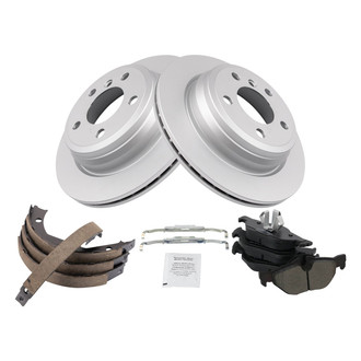 TRQ® - Rear Disc Brake Kit with Semi-Metallic Pads and Shoes