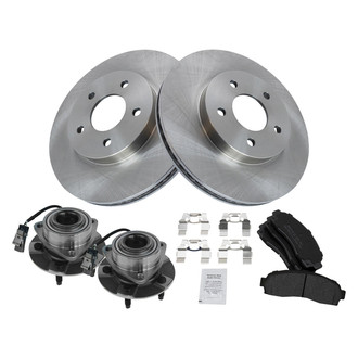 TRQ® - Front Disc Brake Kit with Semi-Metallic Pads and Hub Assemblies