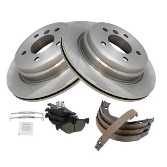 TRQ® - Rear Disc Brake Kit with Semi-Metallic Pads and Shoes