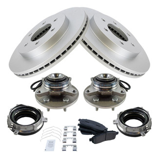 TRQ® - Front Disc Brake Kit with Semi-Metallic Pads and Hub Assemblies