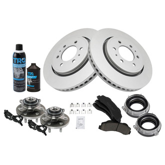 TRQ® - Front Disc Brake Kit with Ceramic Pads and Hub Assemblies