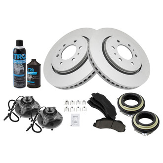 TRQ® - Front Disc Brake Kit with Ceramic Pads and Hub Assemblies