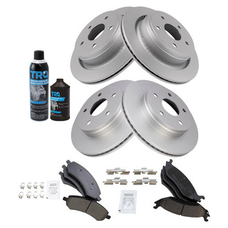 TRQ® - Front and Rear Disc Brake Kit with Ceramic Pads