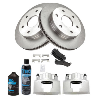 TRQ® - Front Disc Brake Kit with Semi-Metallic Pads and Calipers