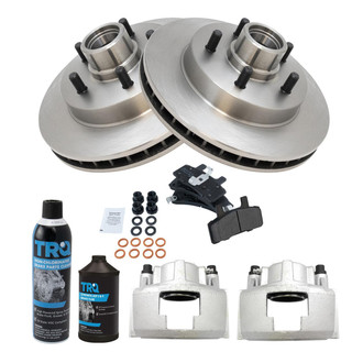 TRQ® - Front Disc Brake Kit with Semi-Metallic Pads and Calipers