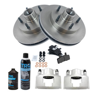 TRQ® - Front Disc Brake Kit with Semi-Metallic Pads and Calipers