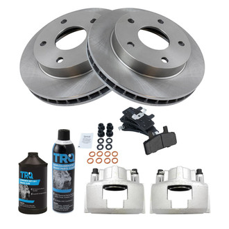 TRQ® - Front Disc Brake Kit with Semi-Metallic Pads and Calipers