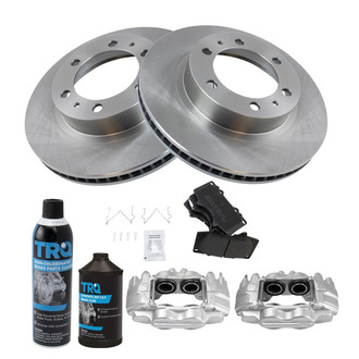 TRQ® - Front Disc Brake Kit with Semi-Metallic Pads and Calipers