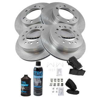 TRQ® - Front and Rear Disc Brake Kit with Semi-Metallic Pads