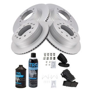 TRQ® - Front and Rear Disc Brake Kit with Semi-Metallic Pads