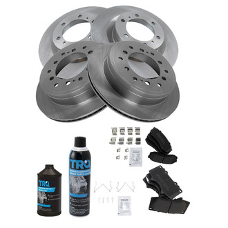 TRQ® - Front and Rear Disc Brake Kit with Semi-Metallic Pads