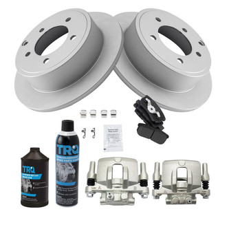 TRQ® - Rear Disc Brake Kit with Semi-Metallic Pads and Calipers
