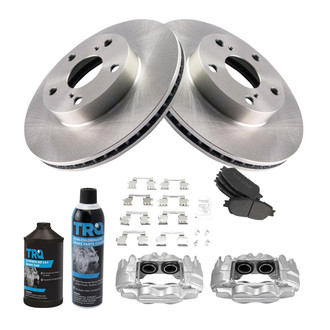 TRQ® - Front Disc Brake Kit with Semi-Metallic Pads and Calipers