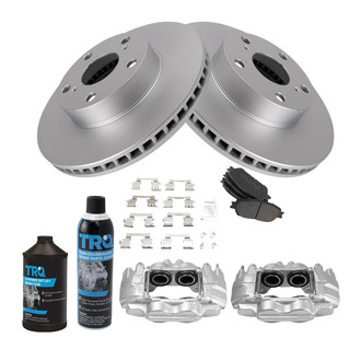 TRQ® - Front Disc Brake Kit with Semi-Metallic Pads and Calipers