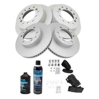 TRQ® - Front and Rear Disc Brake Kit with Semi-Metallic Pads