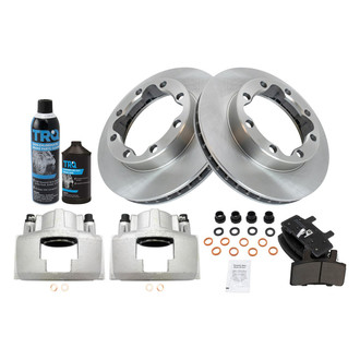 TRQ® - Front Disc Brake Kit with Semi-Metallic Pads and Calipers
