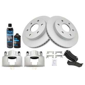 TRQ® - Front Disc Brake Kit with Semi-Metallic Pads and Calipers