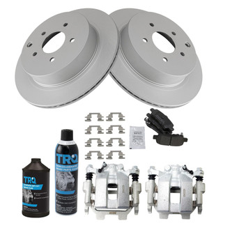 TRQ® - Rear Disc Brake Kit with Semi-Metallic Pads and Calipers