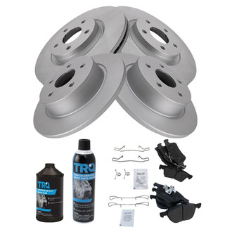TRQ® - Front and Rear Disc Brake Kit with Semi-Metallic Pads