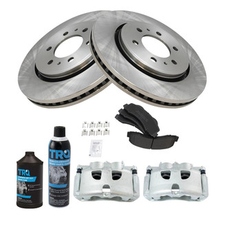 TRQ® - Front Disc Brake Kit with Semi-Metallic Pads and Calipers