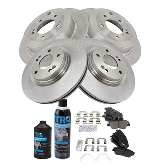 TRQ® - Front and Rear Disc Brake Kit with Ceramic Pads