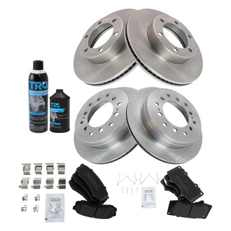 TRQ® - Front and Rear Disc Brake Kit with Semi-Metallic Pads