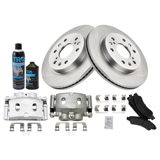 TRQ® - Front Disc Brake Kit with Semi-Metallic Pads and Calipers