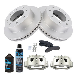 TRQ® - Front Disc Brake Kit with Semi-Metallic Pads and Calipers
