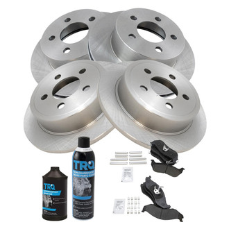 TRQ® - Front and Rear Disc Brake Kit with Semi-Metallic Pads