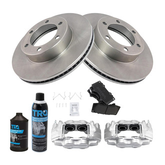 TRQ® - Front Disc Brake Kit with Semi-Metallic Pads and Calipers