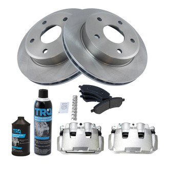 TRQ® - Front Disc Brake Kit with Semi-Metallic Pads and Calipers