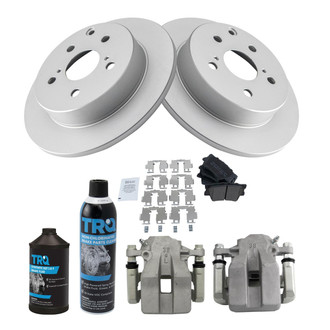 TRQ® - Rear Disc Brake Kit with Semi-Metallic Pads and Calipers