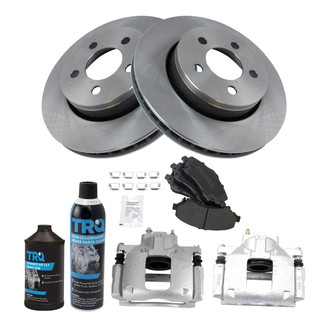 TRQ® - Front Disc Brake Kit with Semi-Metallic Pads and Calipers