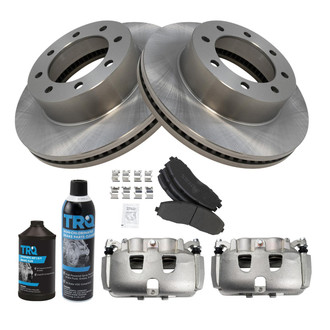 TRQ® - Front Disc Brake Kit with Semi-Metallic Pads and Calipers