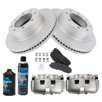 TRQ® - Front Disc Brake Kit with Semi-Metallic Pads and Calipers